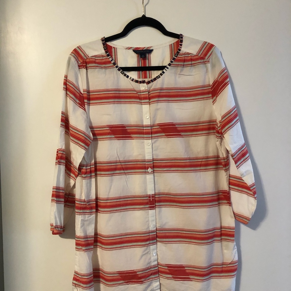 Tommy Hilfiger Striped Beaded Top